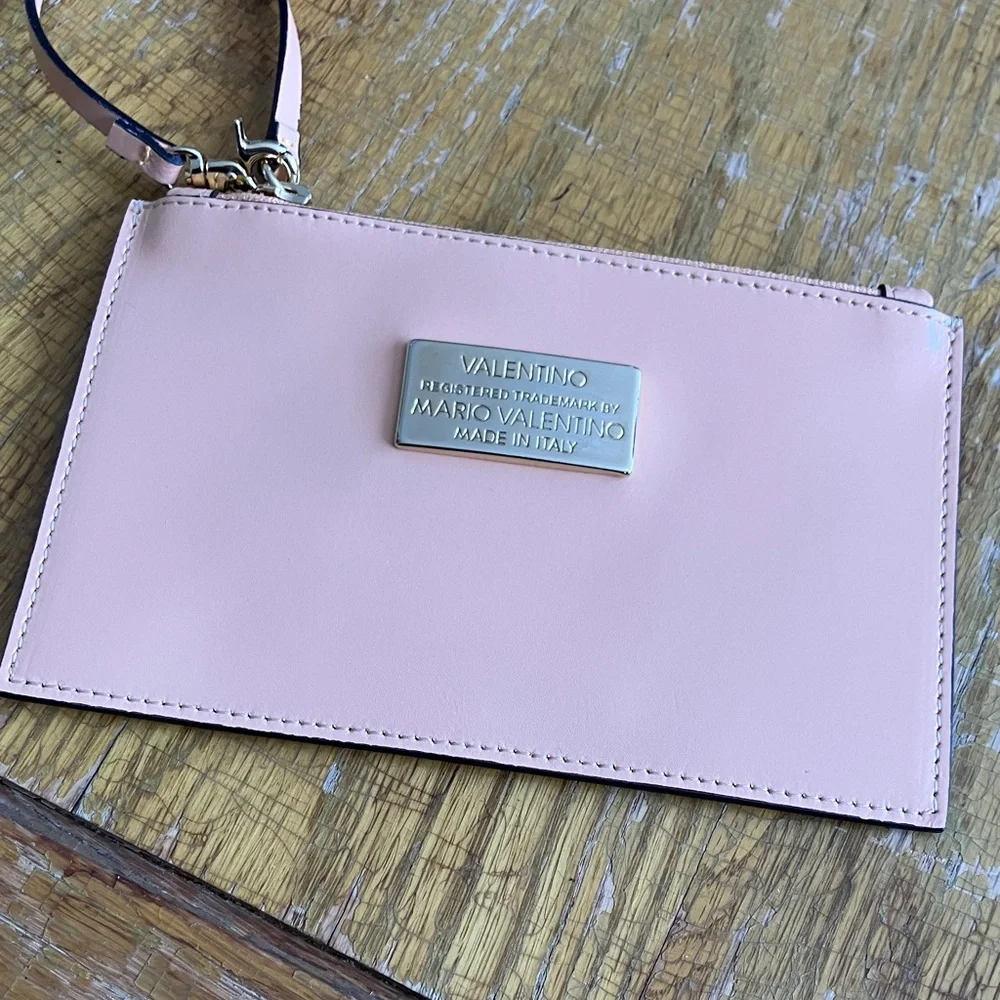 Mario Valentino Light Pink Leather Wristlet